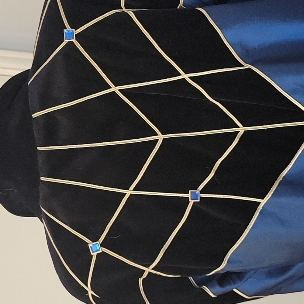 VTG IVANA 1980s Velour Embellished Spider Web Bomber Goth Track Jacket - Picture 10 of 12